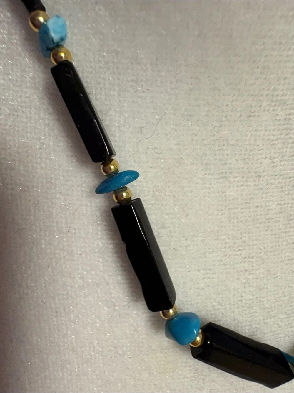 8.5” Black and Turquoise Beaded Women's Necklace